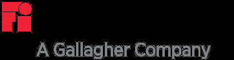 Red geometric logo for a Gallagher Company with modern, minimalist design featuring stacked squares and a circle