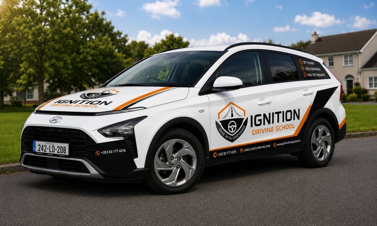 White Kia Niro electric vehicle with Ignition branding parked on residential driveway